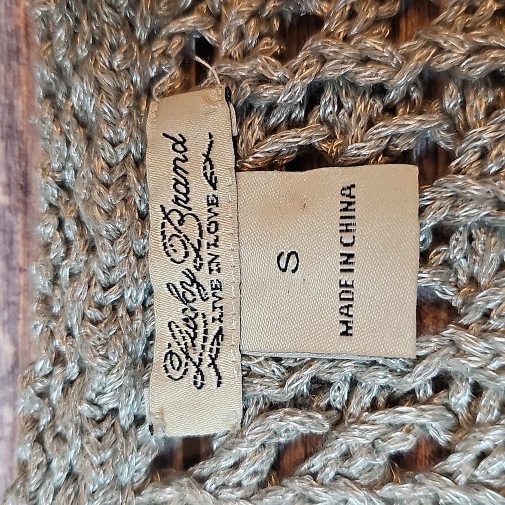NEW LUCKY BRAND OLIVE GREEN OPEN KNIT LONG SLEEVE PULLOVER SWEATER - Picture 11 of 14